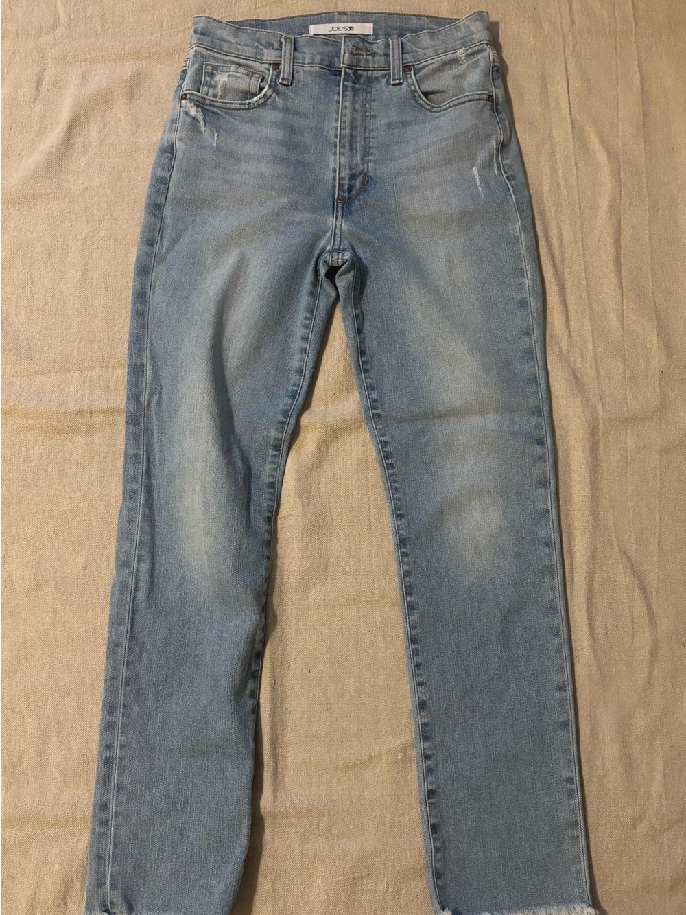 Joe's Jeans High Rise Straight Ankle Raw Hem Light Wash Denim - Size 26